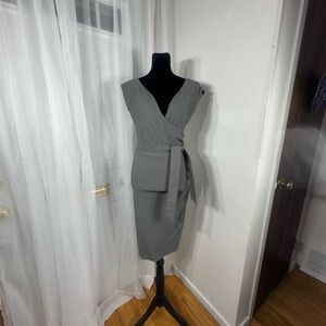 Elegant Gray Wrap Dress